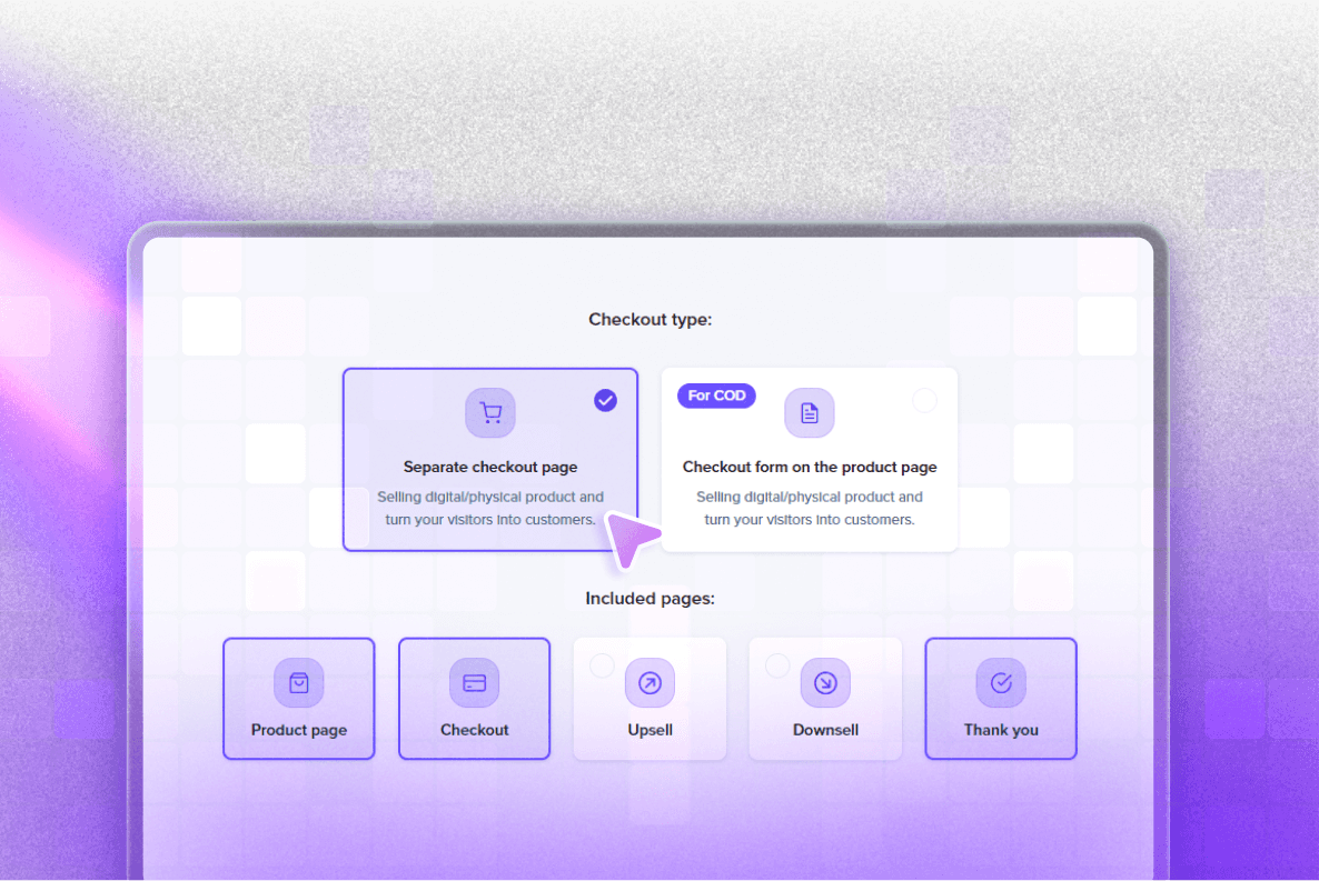 Start the generation process by handpicking the pages you want to include in your funnel.
